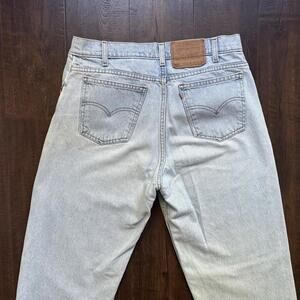 Vintage 90s Levi Mens 550 Orange Tab Light Wash 34x36 (32) Cotton Jeans